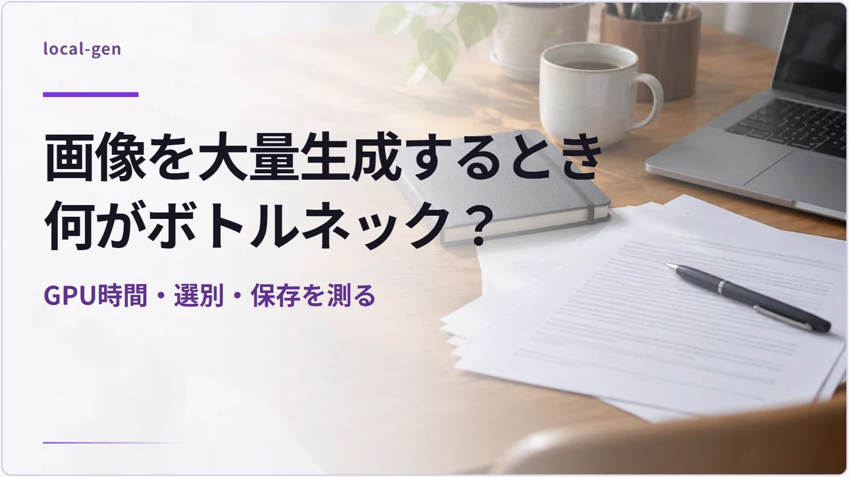 画像を大量生成するとき何がボトルネック? — GPU時間・選別・保存を測る