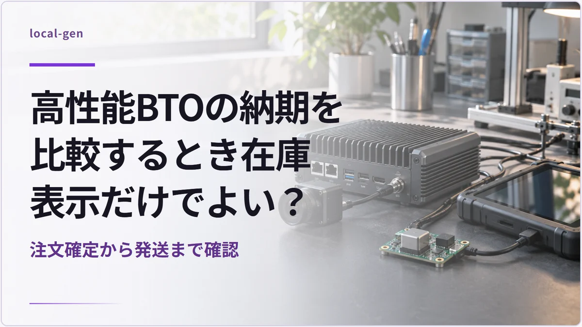 高性能BTOの納期を比較するとき在庫表示だけでよい? — 注文確定から発送まで確認