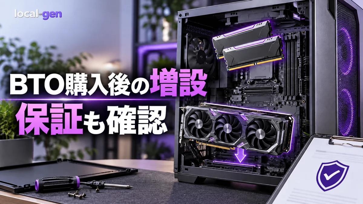 BTO PCは購入後にGPU・メモリを増設できる？ — 保証を失わない確認手順
