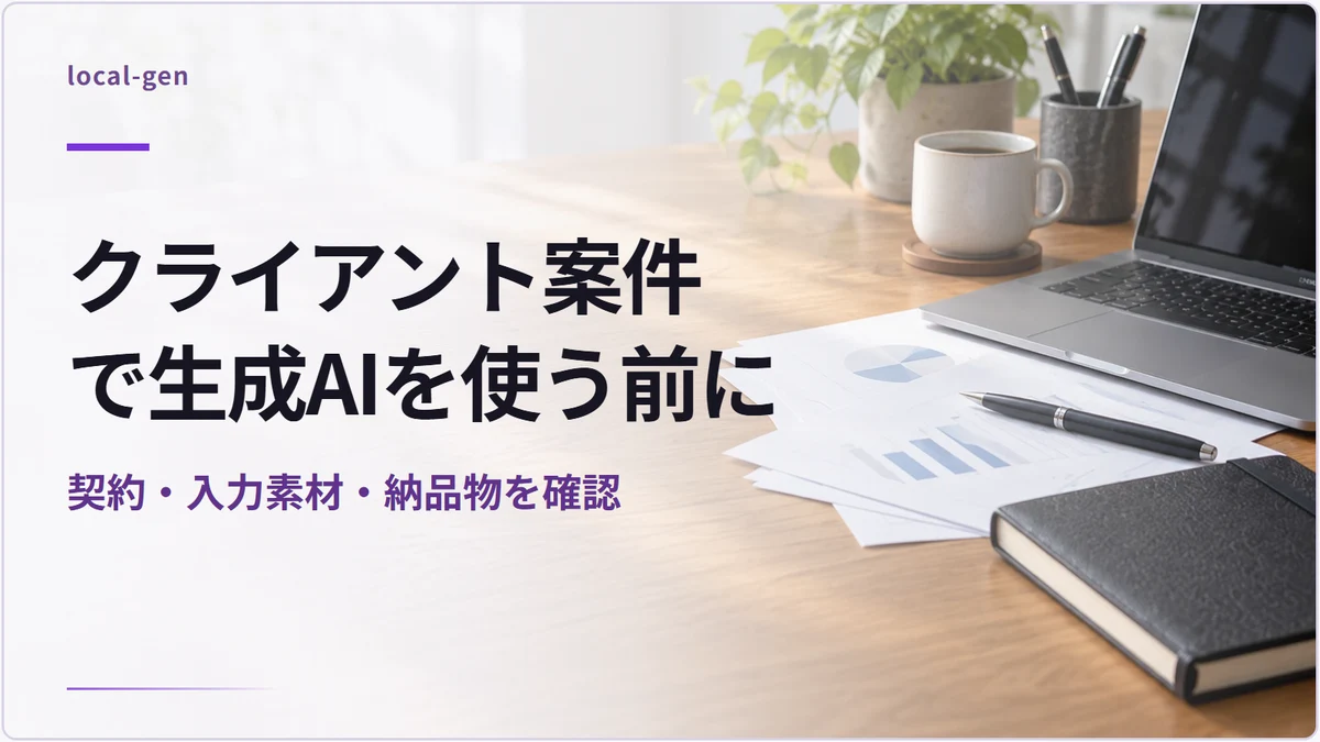 クライアント案件で生成AIを使う前に — 契約・入力素材・納品物を確認