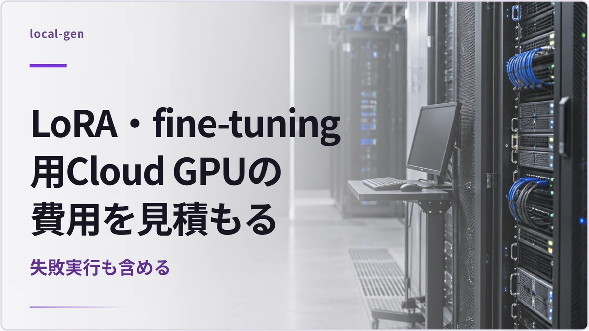 LoRA・fine-tuning用Cloud GPUの費用を見積もる — 失敗実行も含める