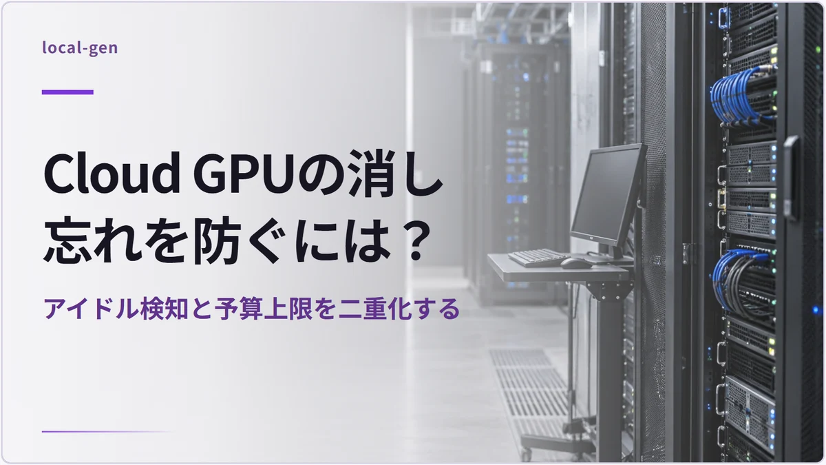 Cloud GPUの消し忘れを防ぐには? — アイドル検知と予算上限を二重化する