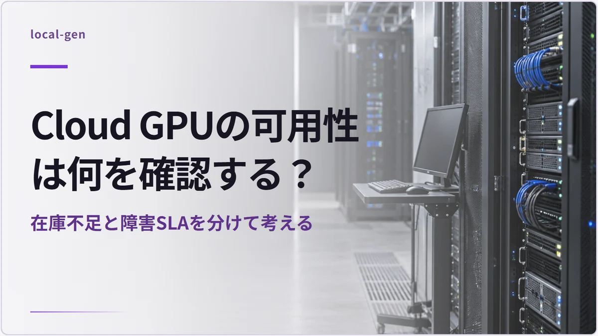 Cloud GPUの可用性は何を確認する? — 在庫不足と障害SLAを分けて考える