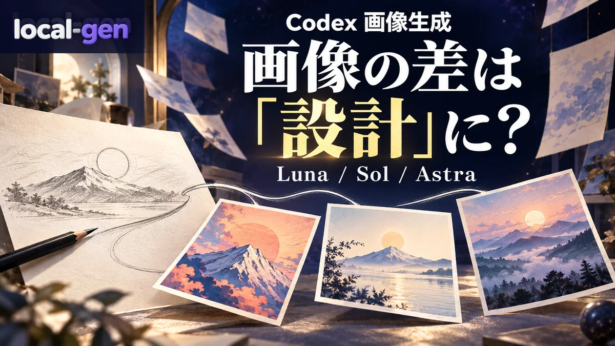 1つの山のラフから異なる3つの構図が生まれ、画像設計の差を問いかけるサムネイル