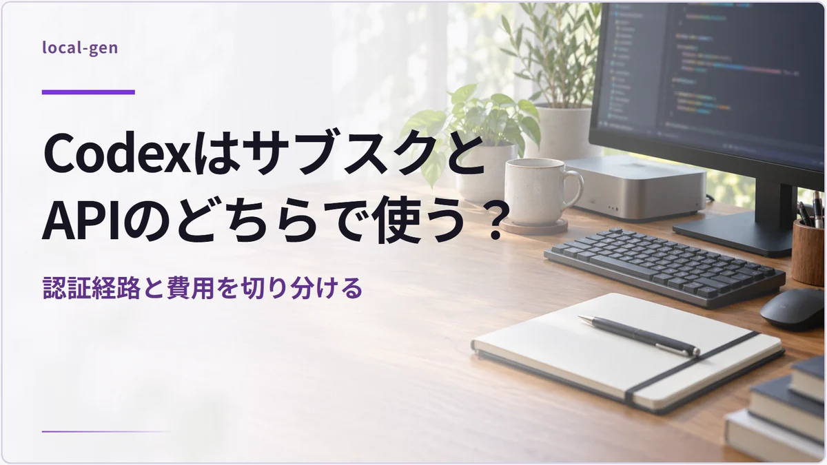 CodexはサブスクとAPIのどちらで使う？ — 認証経路と費用を切り分ける