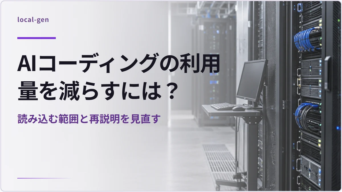 AIコーディングの利用量を減らすには？ — 読み込む範囲と再説明を見直す