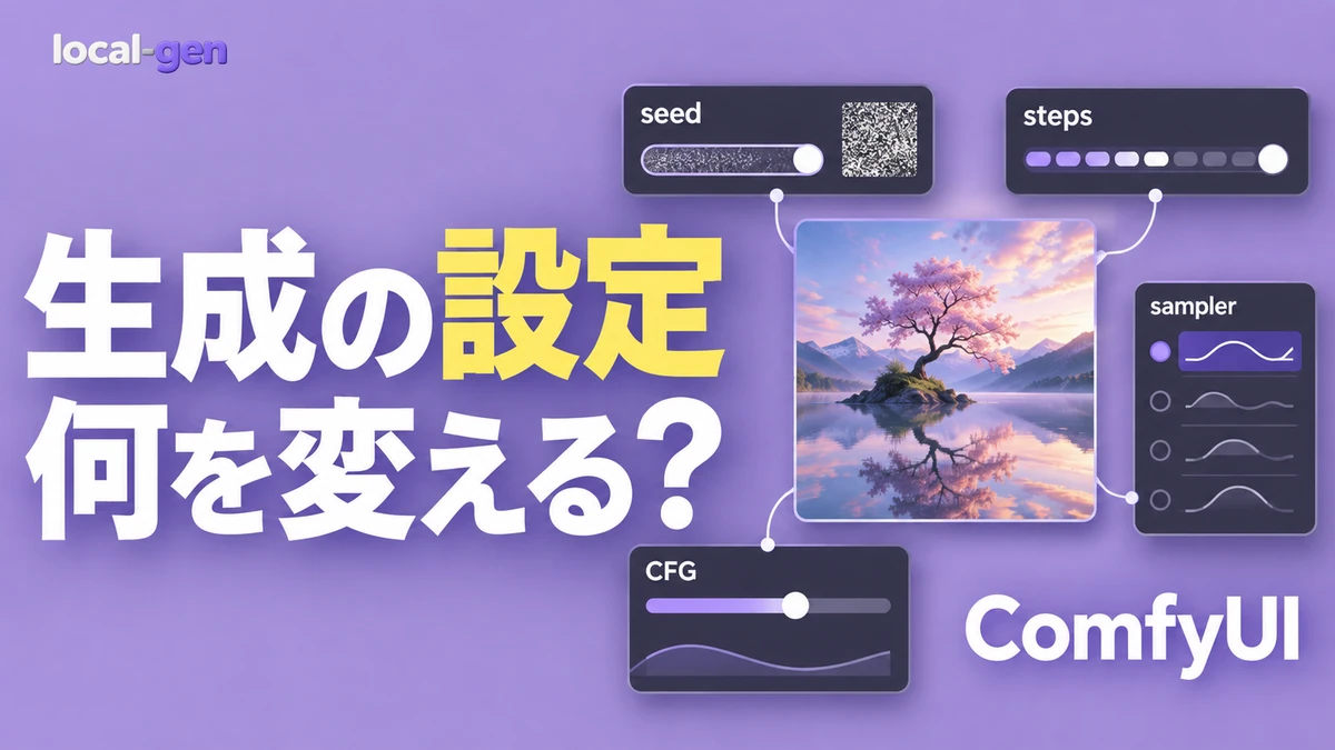 ComfyUIのseed・steps・CFG・samplerは何が違う？ — 設定の役割と比べ方