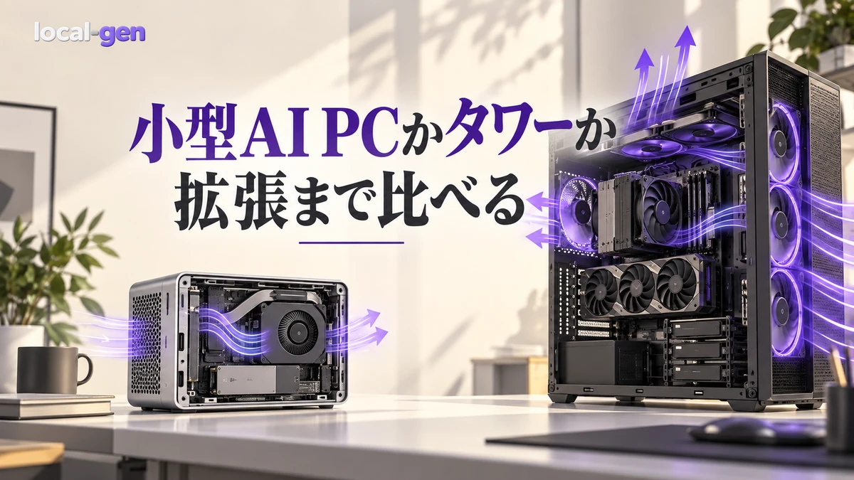 小型AIデスクトップとフルタワーはどちら？設置・冷却・増設で比較