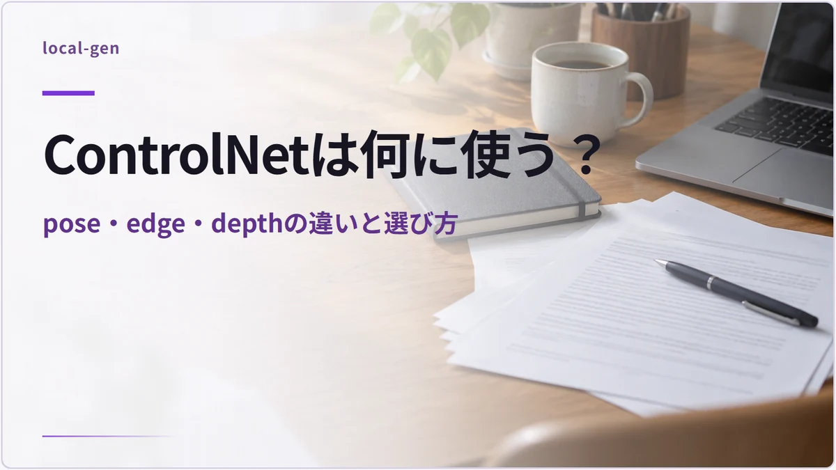 ControlNetは何に使う？ — pose・edge・depthの違いと選び方