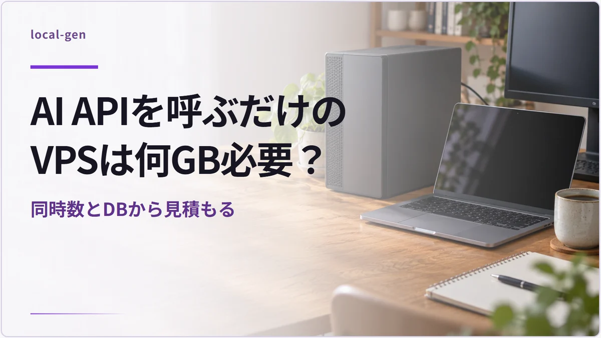 AI APIを呼ぶだけのVPSは何GB必要？ — 同時数とDBから見積もる
