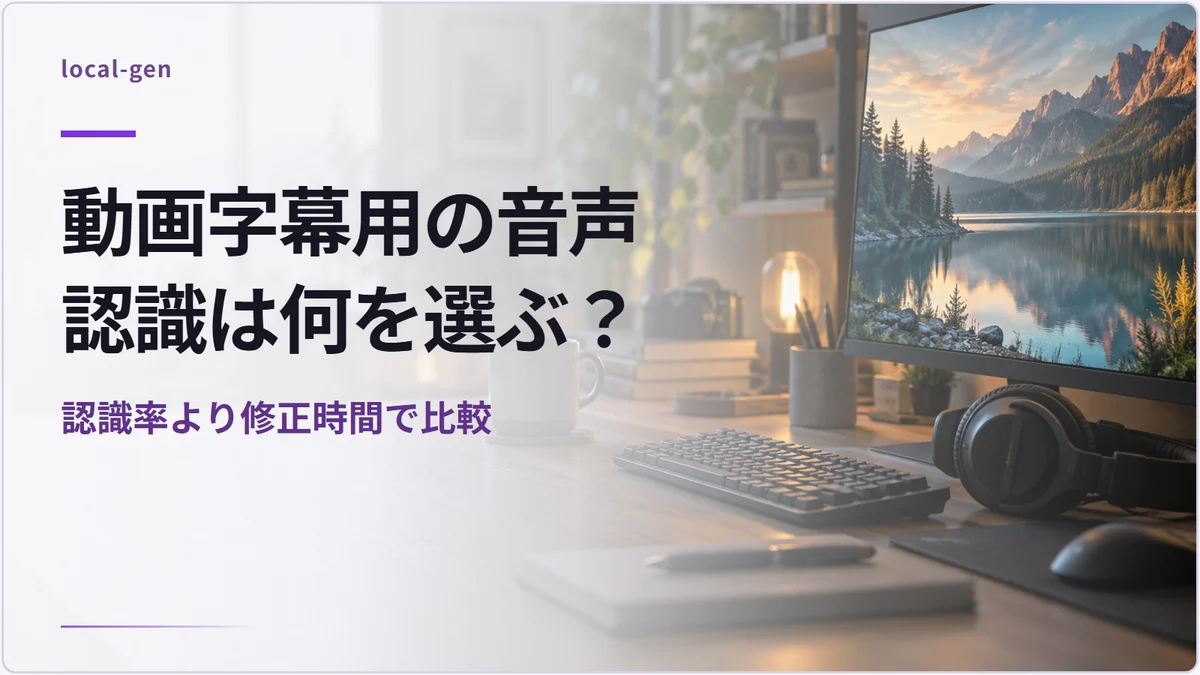 動画字幕用の音声認識は何を選ぶ？ — 認識率より修正時間で比較