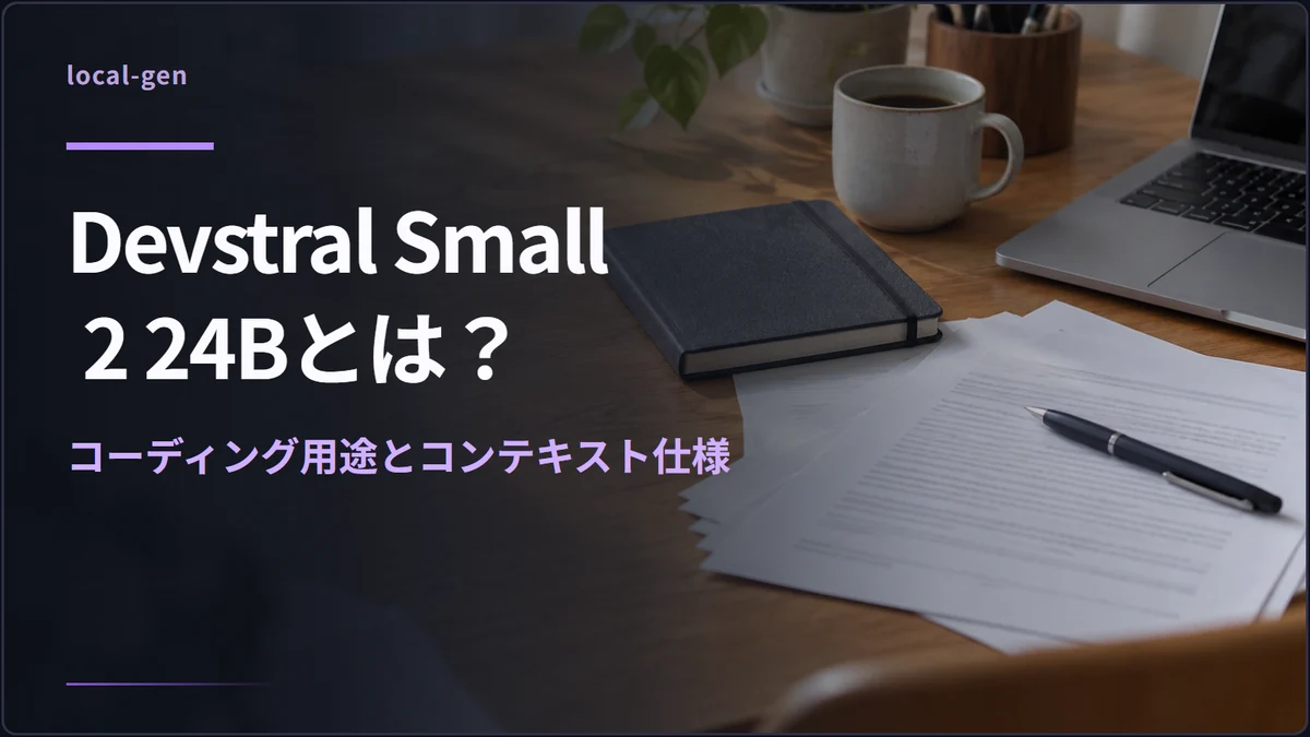 Devstral Small 2 24Bとは？ — コーディング用途とコンテキスト仕様