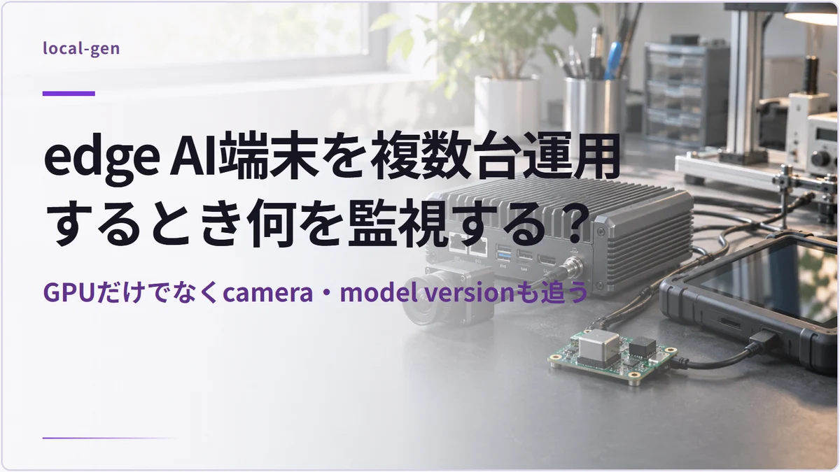 edge AI端末を複数台運用するとき何を監視する？ — GPUだけでなくcamera・model versionも追う