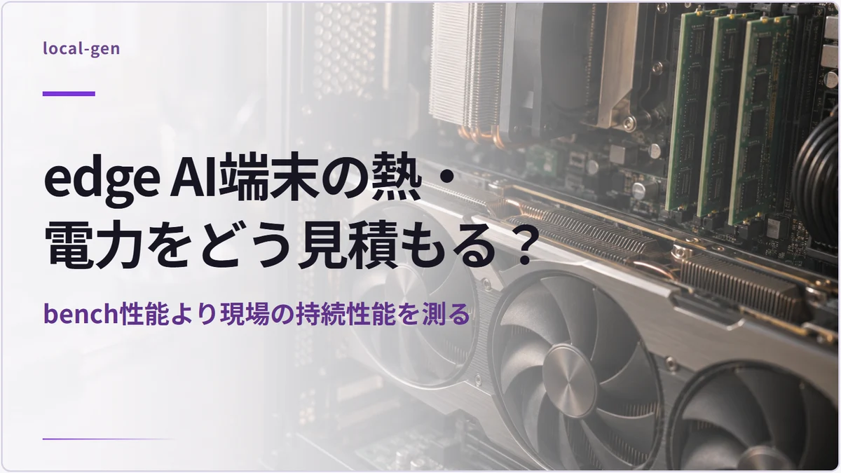 edge AI端末の熱・電力をどう見積もる？ — bench性能より現場の持続性能を測る