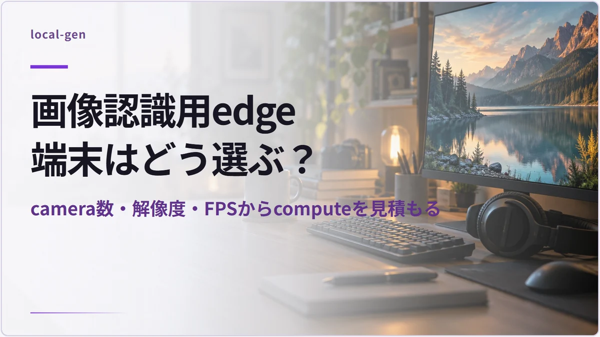 画像認識用edge端末はどう選ぶ？ — camera数・解像度・FPSからcomputeを見積もる