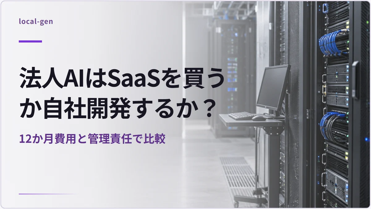 法人AIはSaaSを買うか自社開発するか？ — 12か月費用と管理責任で比較
