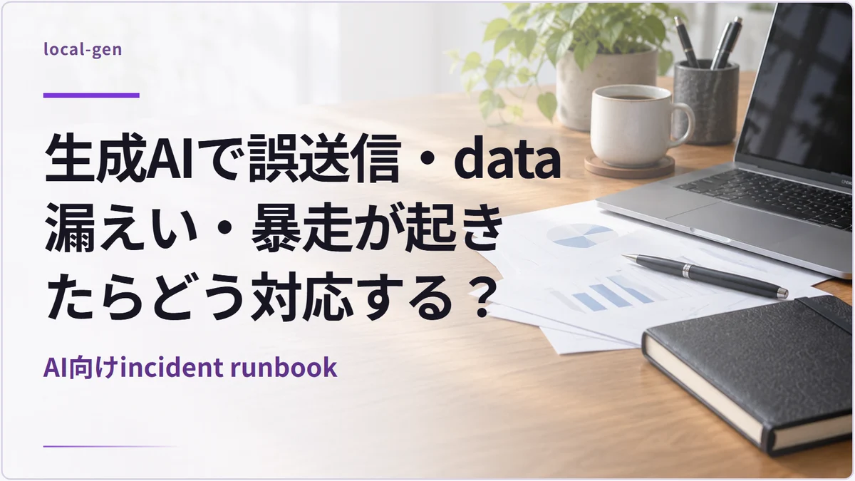 生成AIで誤送信・data漏えい・暴走が起きたらどう対応する？ — AI向けincident runbook