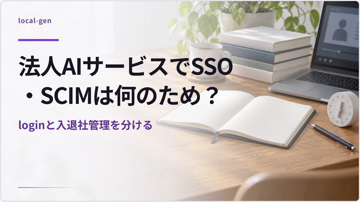 法人AIサービスでSSO・SCIMは何のため？ — loginと入退社管理を分ける