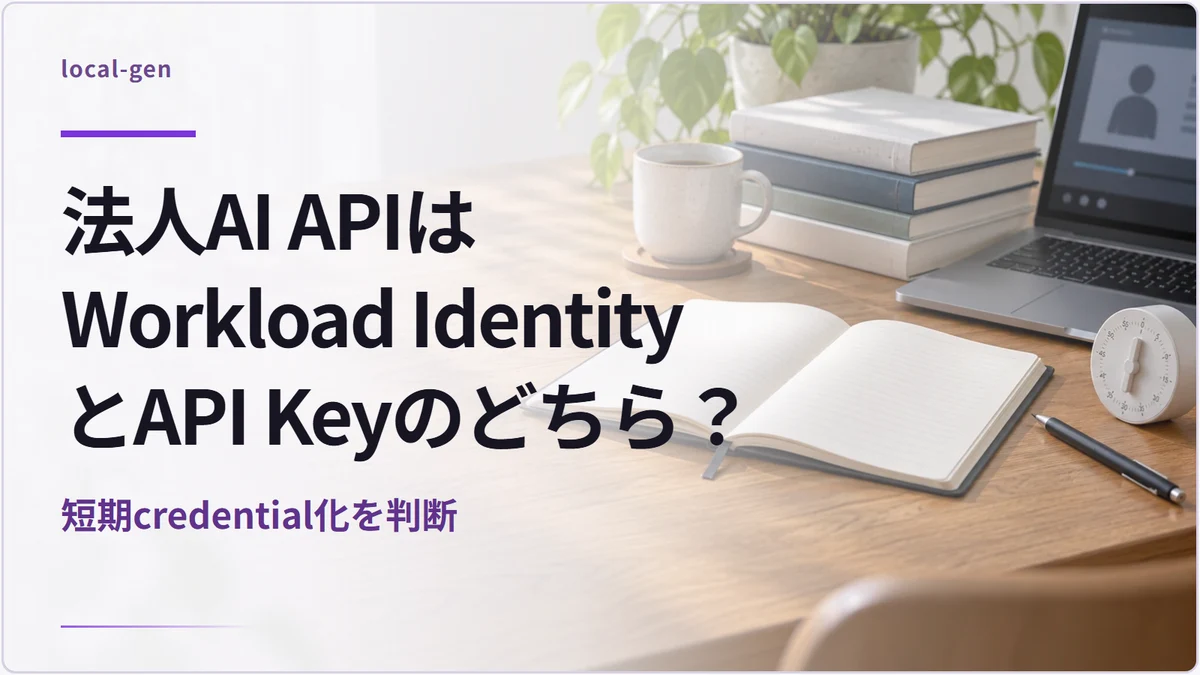 法人AI APIはWorkload IdentityとAPI Keyのどちら？ — 短期credential化を判断