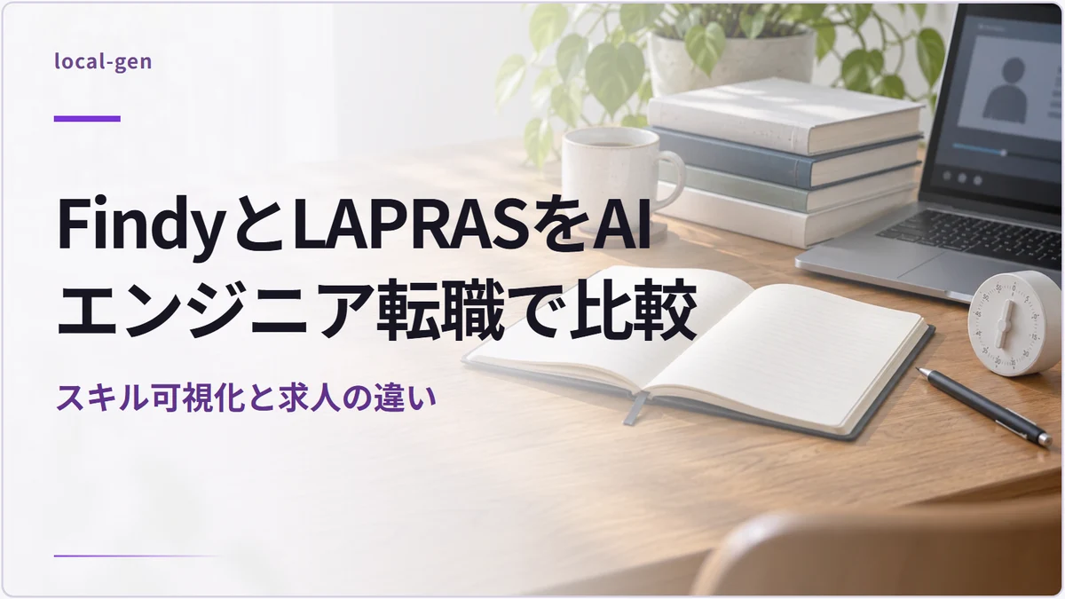 FindyとLAPRASをAIエンジニア転職で比較 — スキル可視化と求人の違い