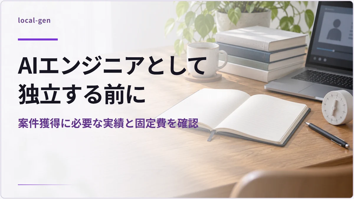 AIエンジニアとして独立する前に — 案件獲得に必要な実績と固定費を確認