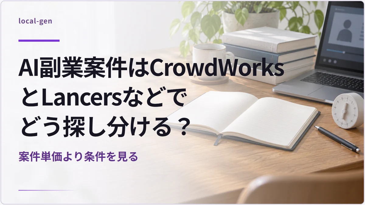 AI副業案件はCrowdWorksとLancersなどでどう探し分ける？ — 案件単価より条件を見る