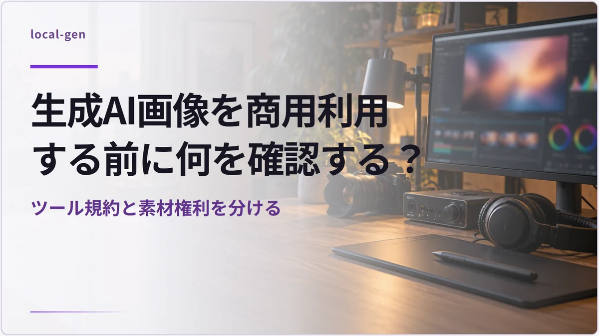生成AI画像を商用利用する前に何を確認する？ — ツール規約と素材権利を分ける