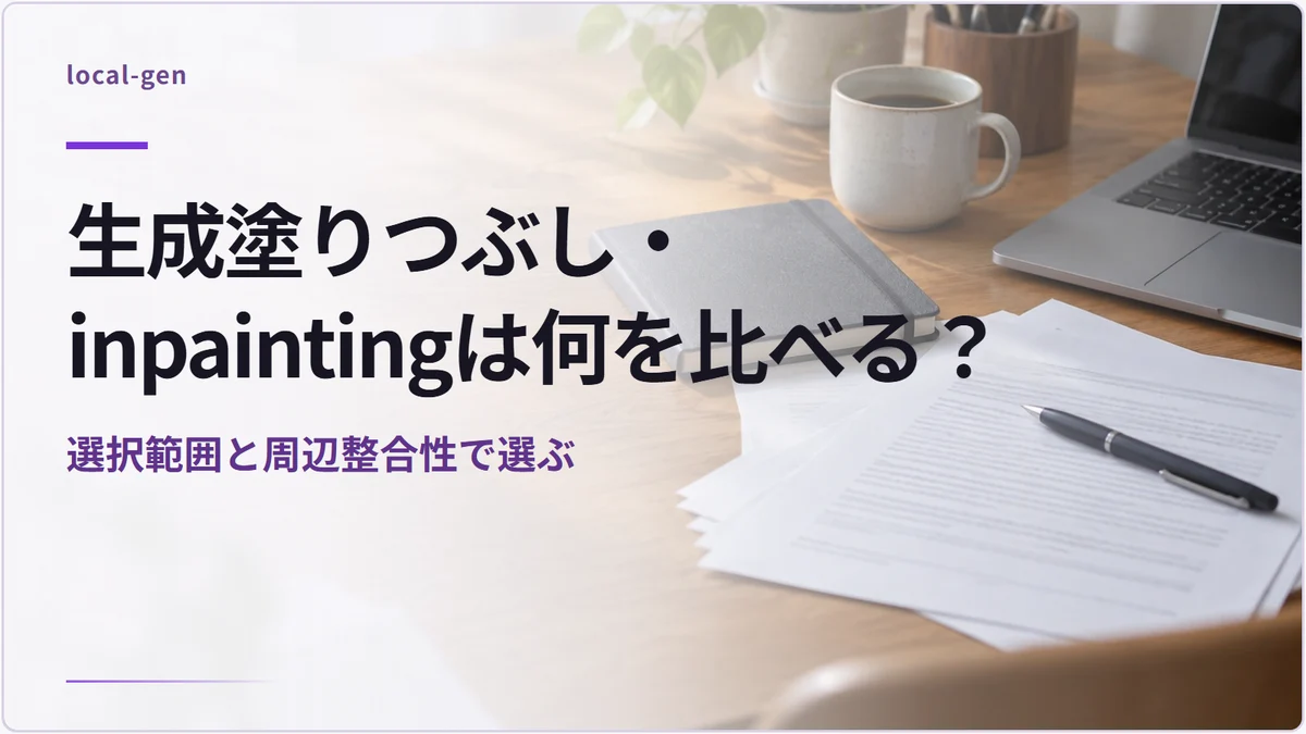 生成塗りつぶし・inpaintingは何を比べる？ — 選択範囲と周辺整合性で選ぶ
