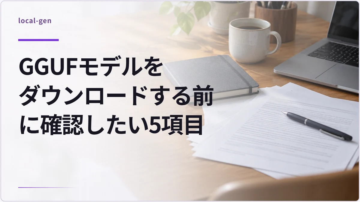 GGUFモデルをダウンロードする前に確認したい5項目