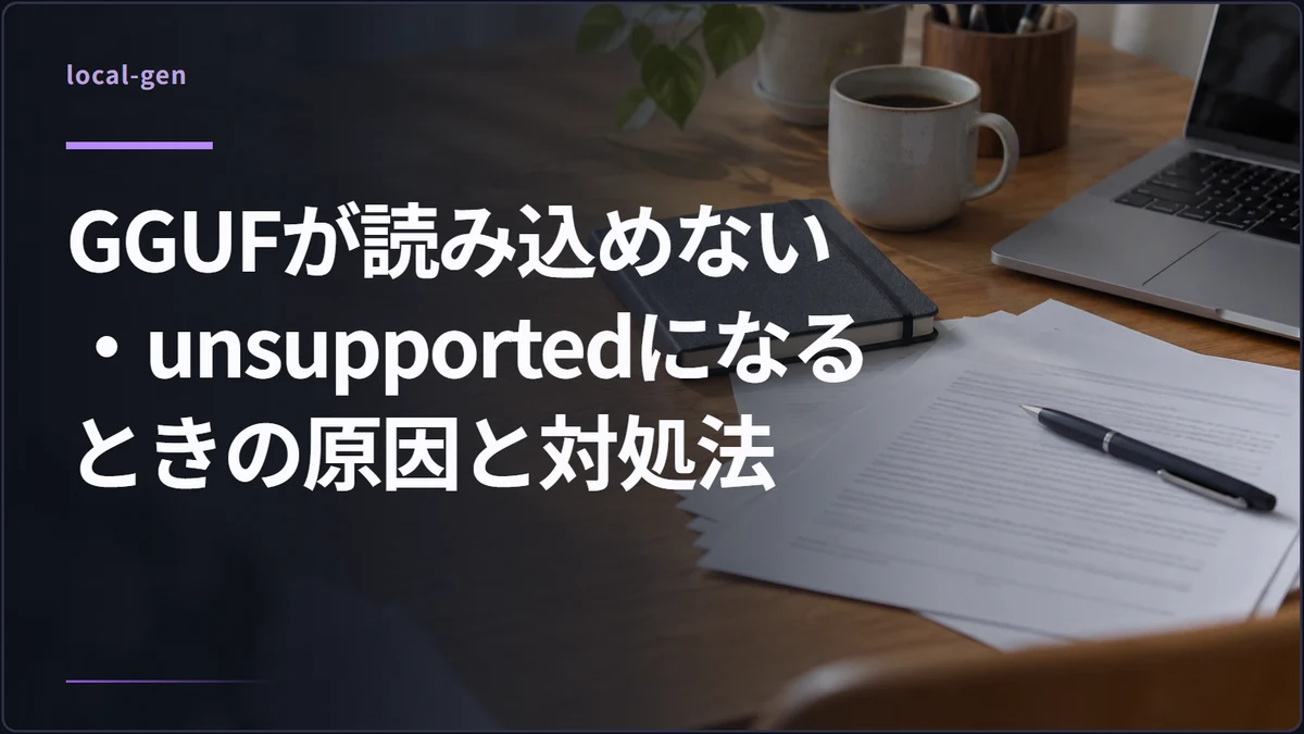 GGUFが読み込めない・unsupportedになるときの原因と対処法