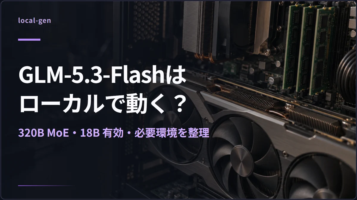 GLM-5.3-Flashはローカルで動く？ — 320B MoE・18B 有効・必要環境を整理