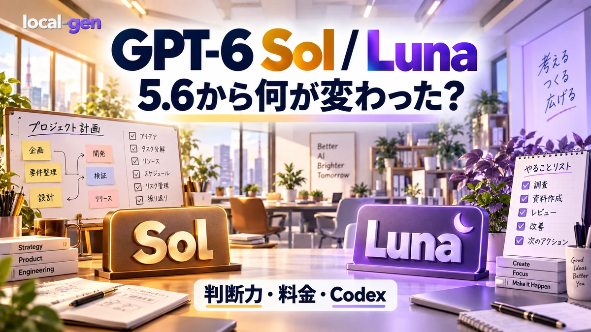 計画と個別作業の異なる役割を持つSolとLuna