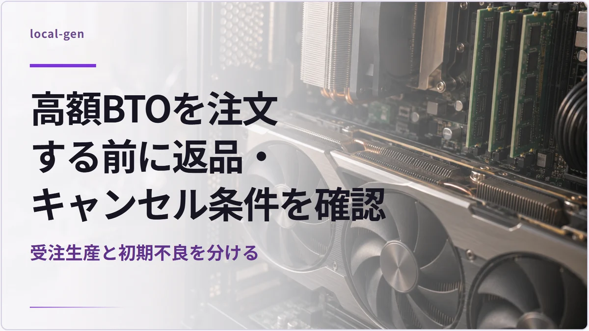 高額BTOを注文する前に返品・キャンセル条件を確認 — 受注生産と初期不良を分ける