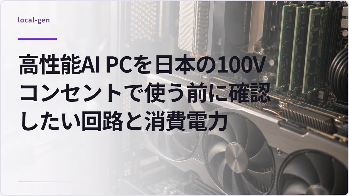 高性能AI PCを日本の100Vコンセントで使う前に確認したい回路と消費電力