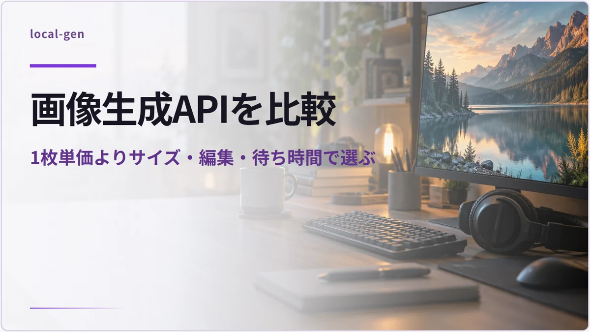 画像生成APIを比較 — 1枚単価よりサイズ・編集・待ち時間で選ぶ
