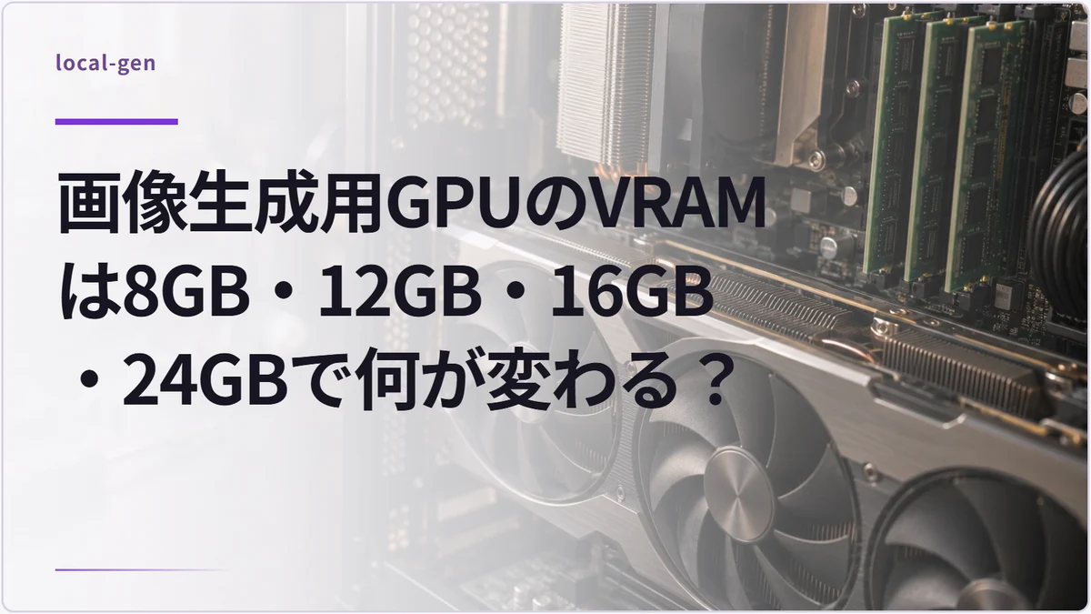 画像生成用GPUのVRAMは8GB・12GB・16GB・24GBで何が変わる？