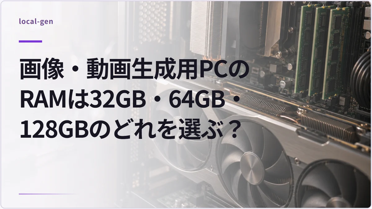 画像・動画生成用PCのRAMは32GB・64GB・128GBのどれを選ぶ？