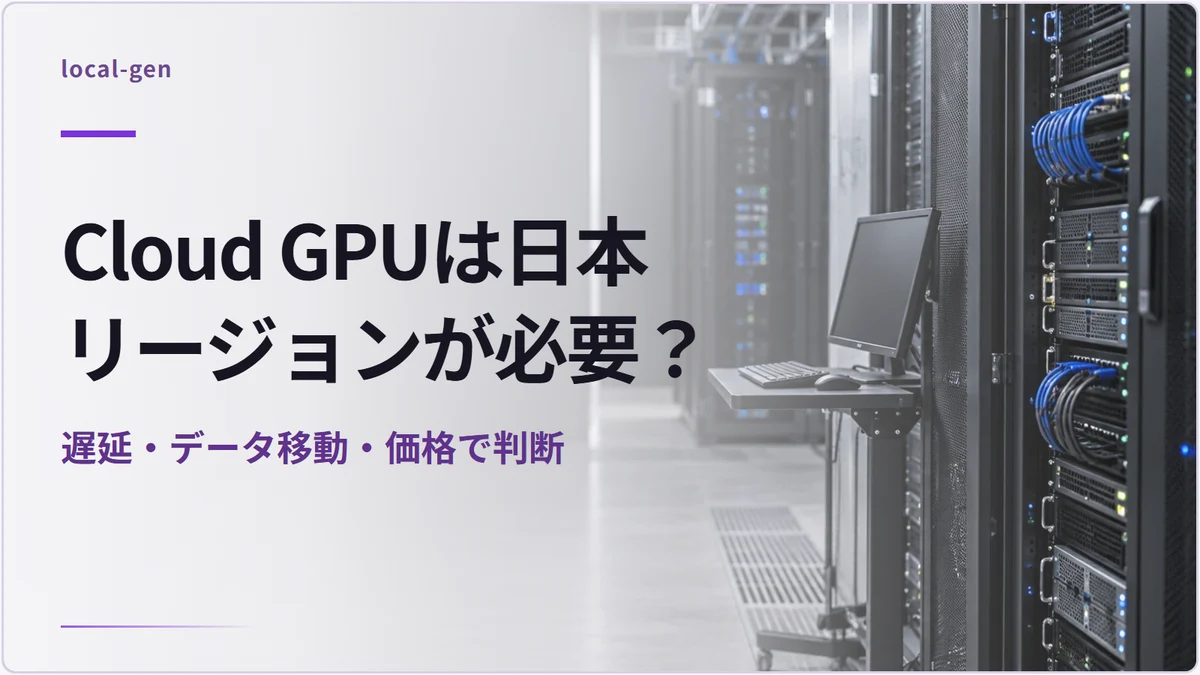 Cloud GPUは日本リージョンが必要？ — 遅延・データ移動・価格で判断