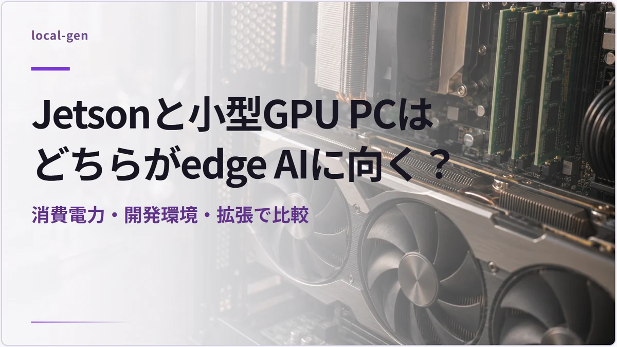 Jetsonと小型GPU PCはどちらがedge AIに向く？ — 消費電力・開発環境・拡張で比較