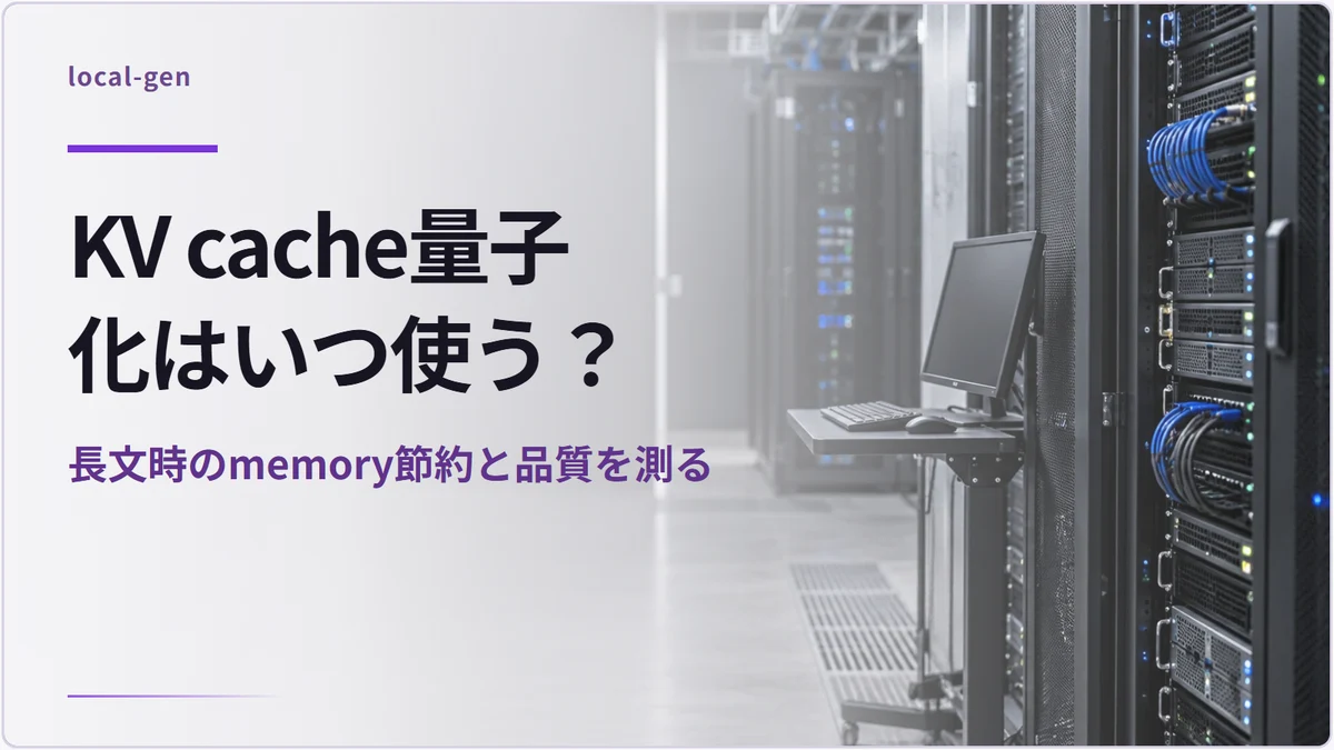 KV cache量子化はいつ使う？ — 長文時のmemory節約と品質を測る