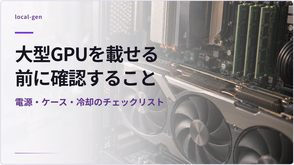大型GPUを載せる前に確認すること — 電源・ケース・冷却のチェックリスト