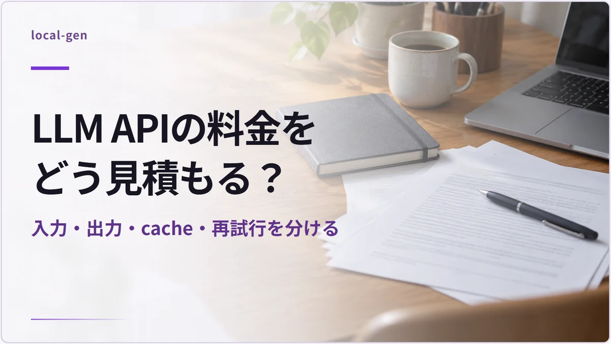 LLM APIの料金をどう見積もる？ — 入力・出力・cache・再試行を分ける