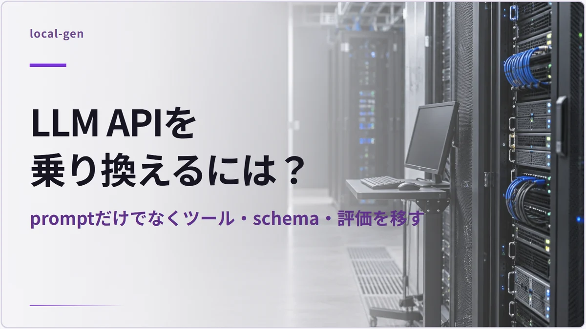 LLM APIを乗り換えるには？ — promptだけでなくツール・schema・評価を移す