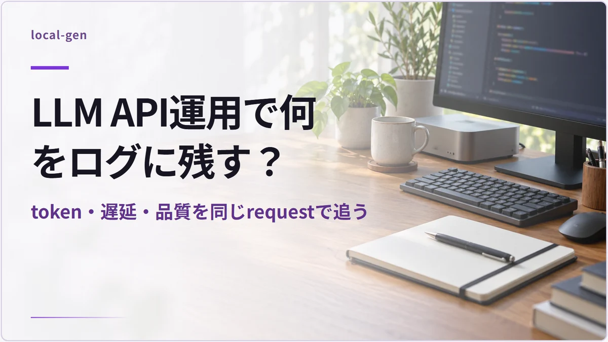 LLM API運用で何をログに残す？ — token・遅延・品質を同じrequestで追う