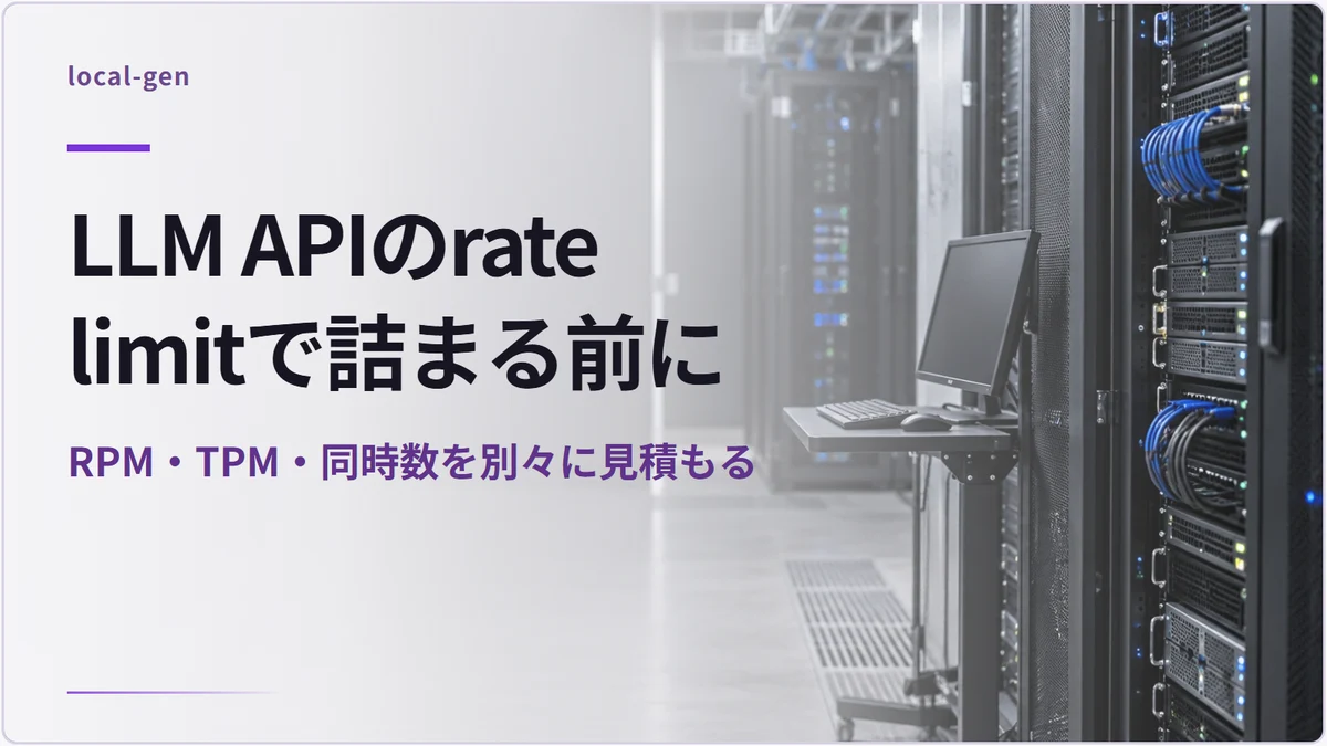 LLM APIのrate limitで詰まる前に — RPM・TPM・同時数を別々に見積もる