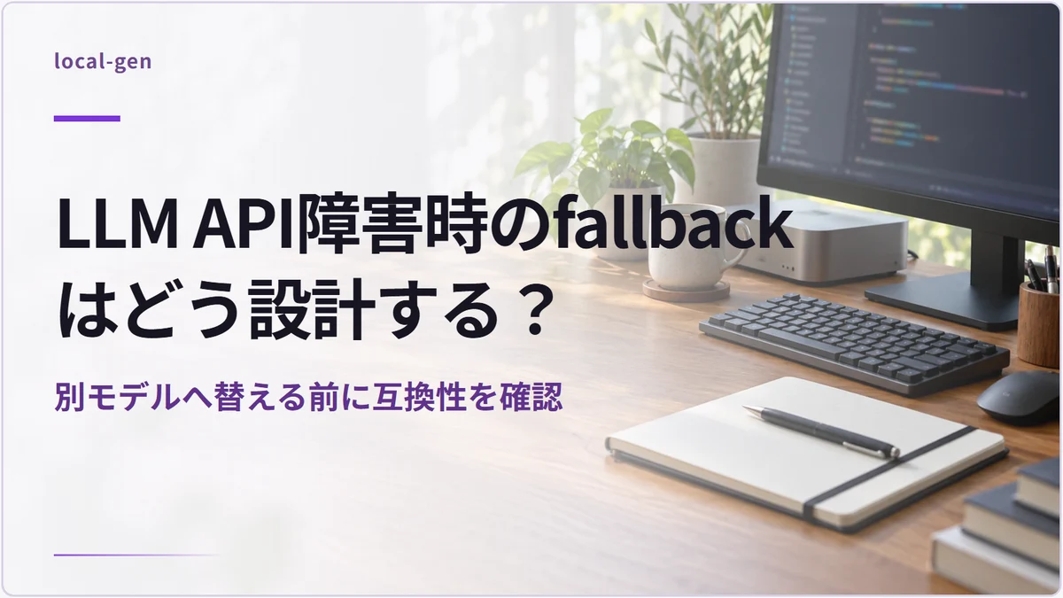 LLM API障害時のfallbackはどう設計する？ — 別モデルへ替える前に互換性を確認