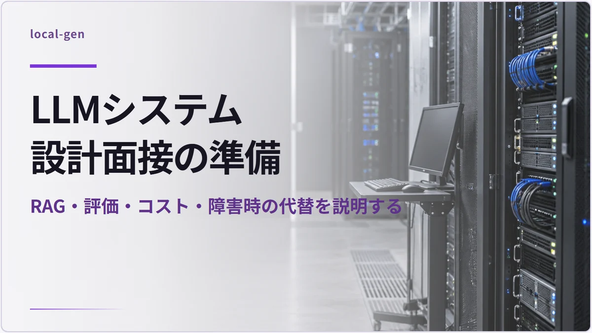 LLMシステム設計面接の準備 — RAG・評価・コスト・障害時の代替を説明する
