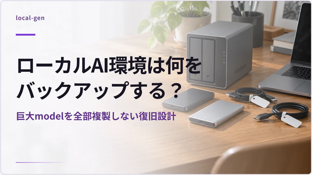 ローカルAI環境は何をバックアップする？ — 巨大modelを全部複製しない復旧設計
