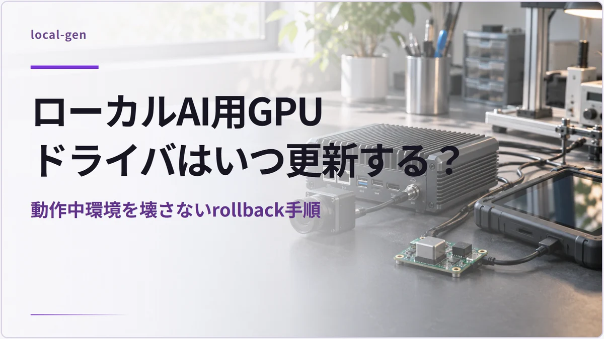 ローカルAI用GPUドライバはいつ更新する？ — 動作中環境を壊さないrollback手順