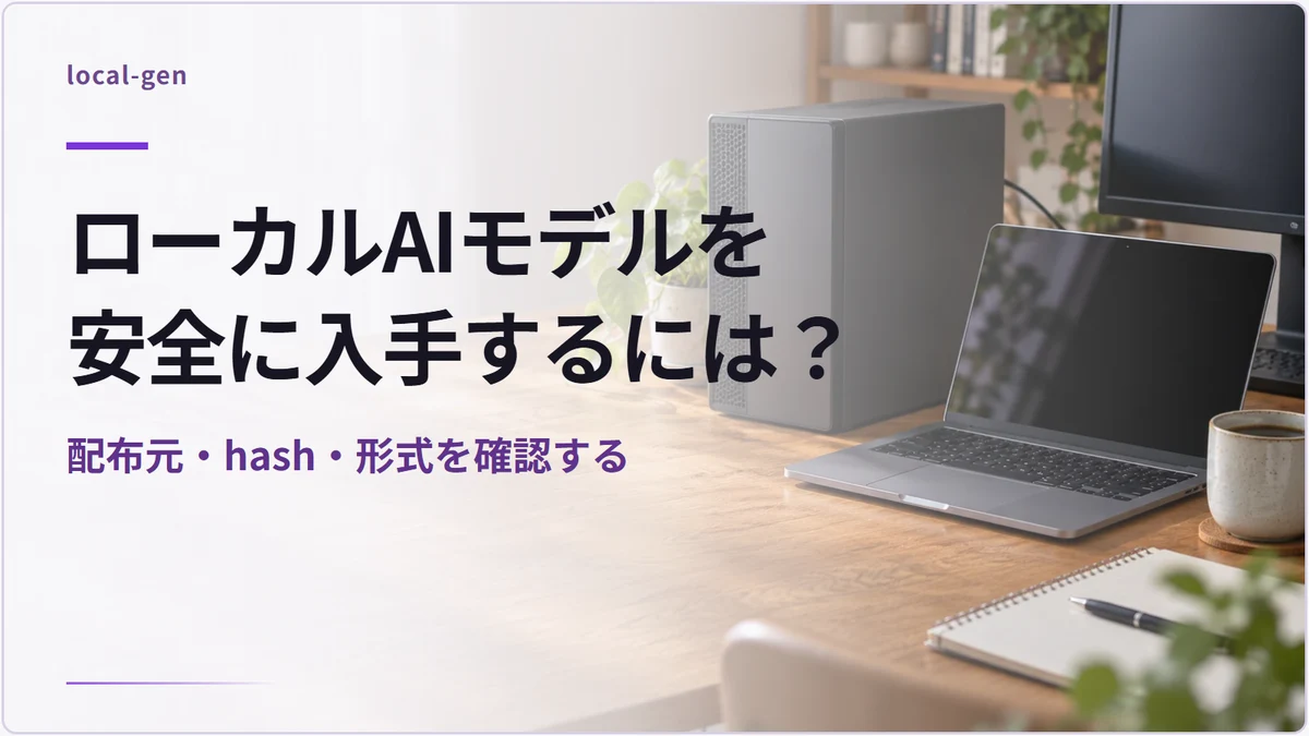 ローカルAIモデルを安全に入手するには？ — 配布元・hash・形式を確認する